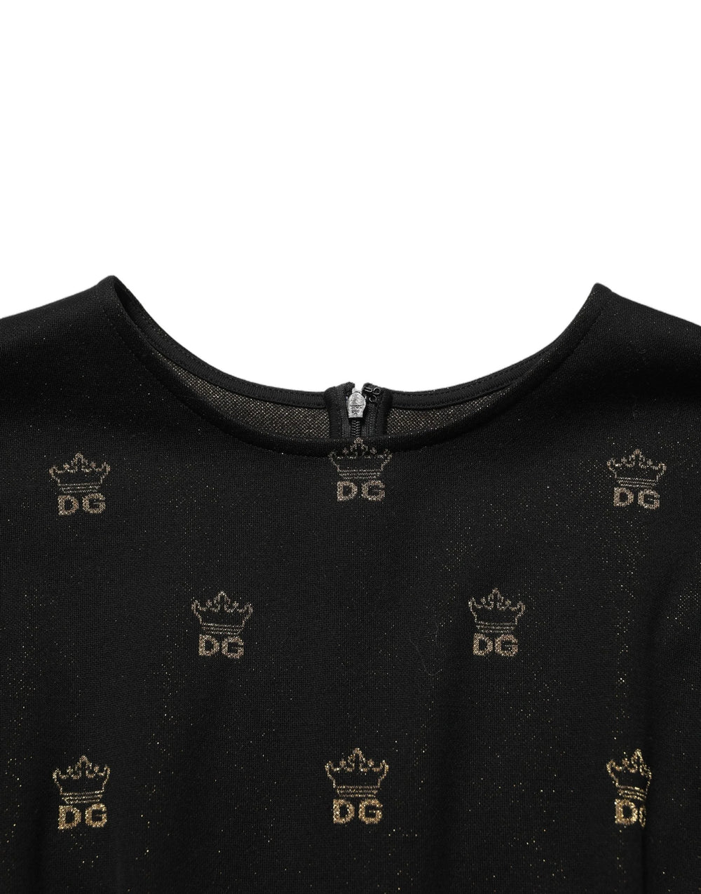 Dolce & Gabbana Black DG Crown Short-Sleeve Sheath Dress - IT38 | XS