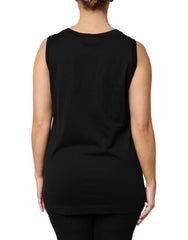 Dolce & Gabbana Black DG Embellished Sleeveless Tank Top - IT42|M - Tank Tops