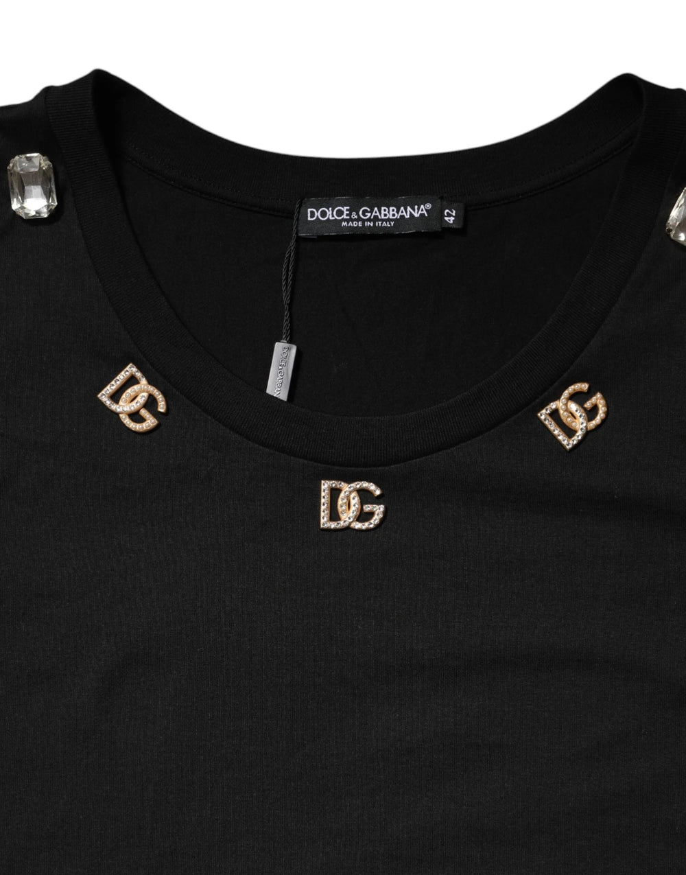 Dolce & Gabbana Black DG Embellished Sleeveless Tank Top - IT42|M - Tank Tops