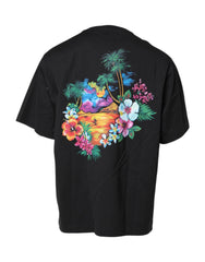 Dolce & Gabbana Black DG Floral Print Crew Neck T-shirt - IT58 | 3XL - T-Shirts