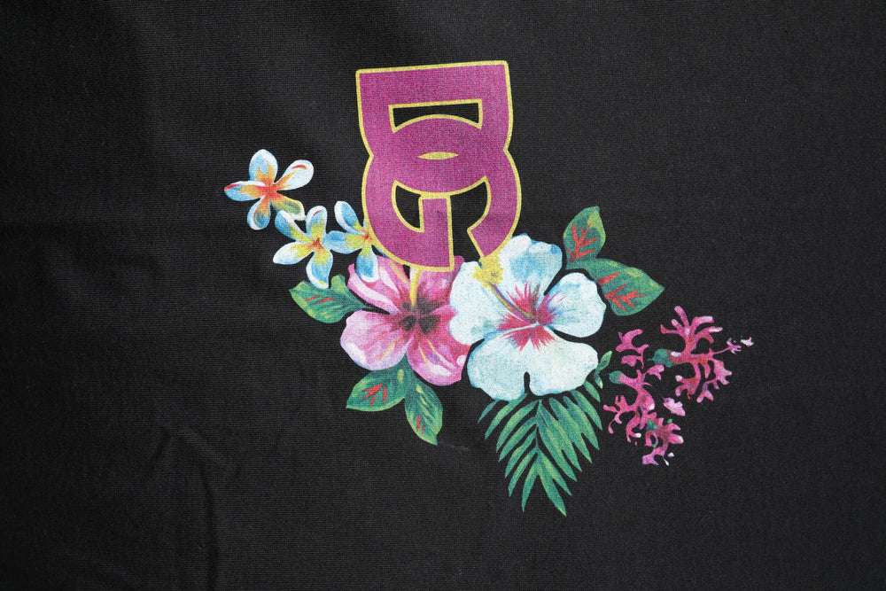 Dolce & Gabbana Black DG Floral Print Crew Neck T-shirt - IT58 | 3XL - T-Shirts
