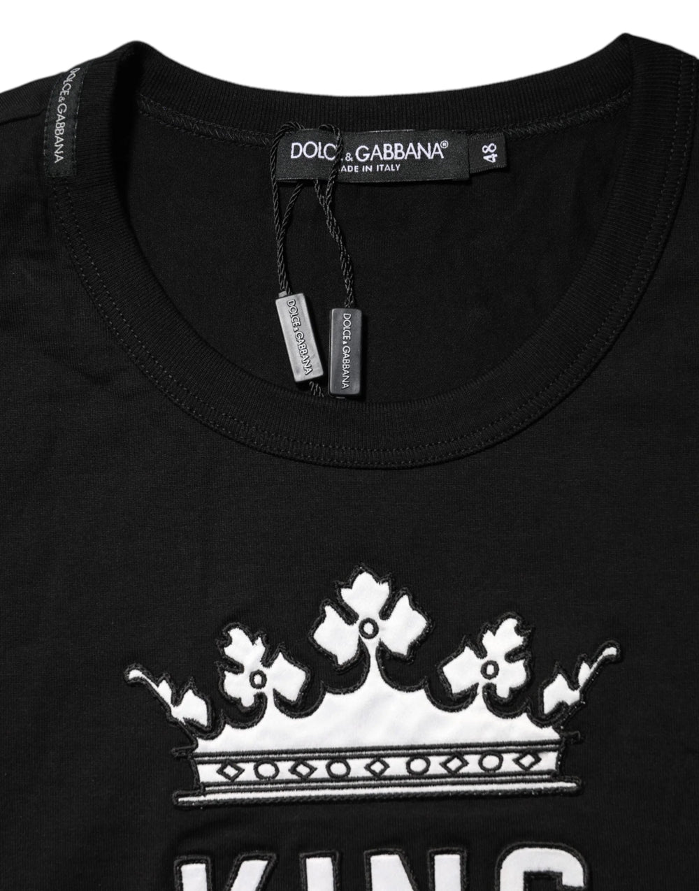 Dolce & Gabbana Black DG King Crown Cotton Crew Neck T-shirt - T-Shirts