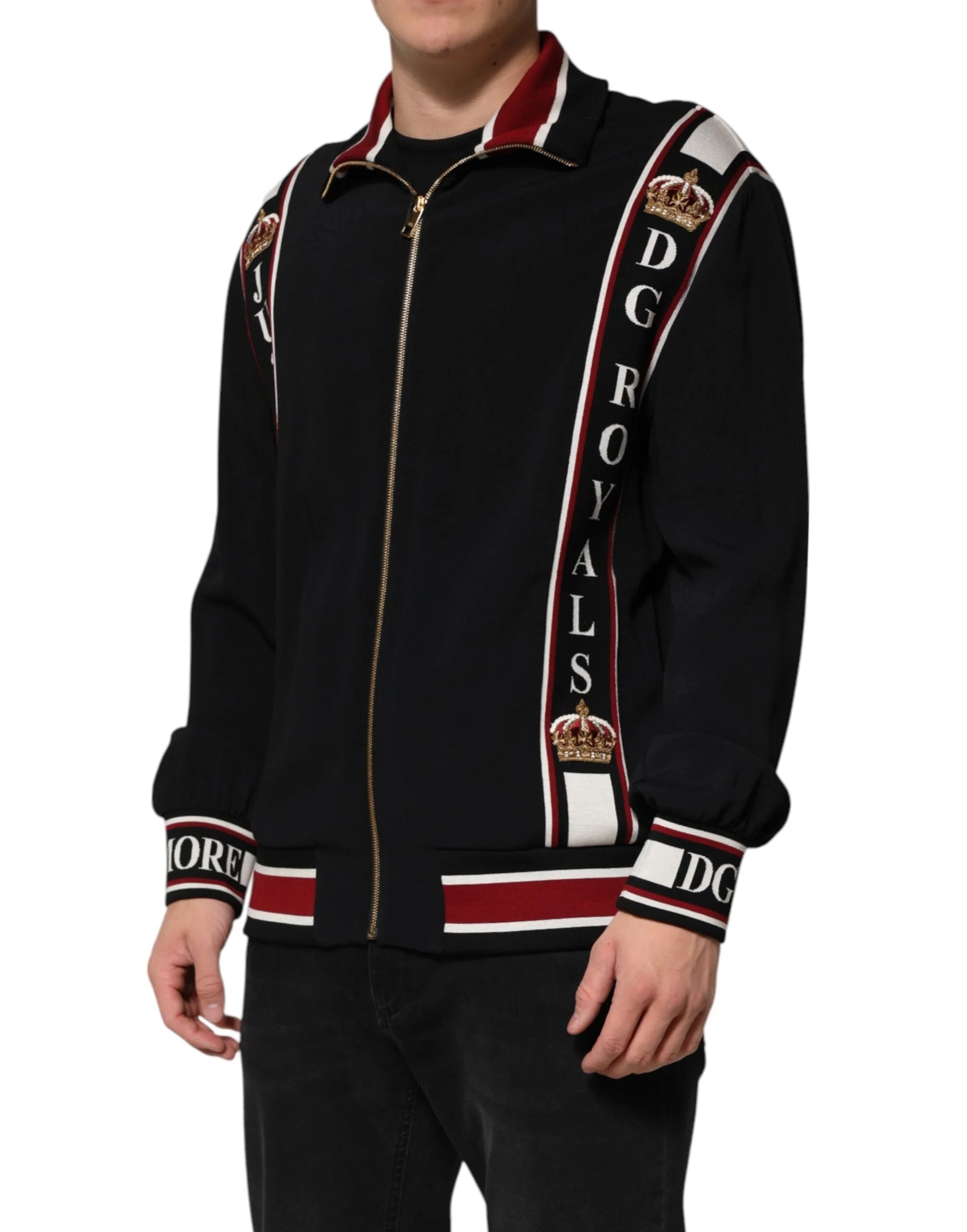 Dolce & Gabbana Black DG King Full Zip Sweatshirt Sweater - IT54 | XL - Sweatshirts