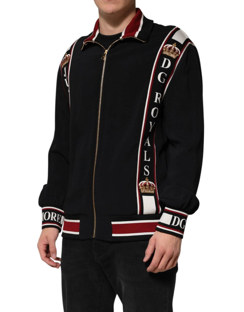 Dolce & Gabbana Black DG King Full Zip Sweatshirt Sweater - IT54 | XL - Sweatshirts