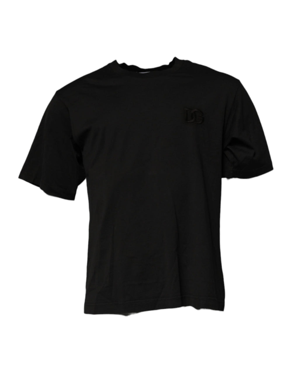 Dolce & Gabbana Black DG Logo Cotton Crew Neck T-shirt - IT48 | M - T-Shirts