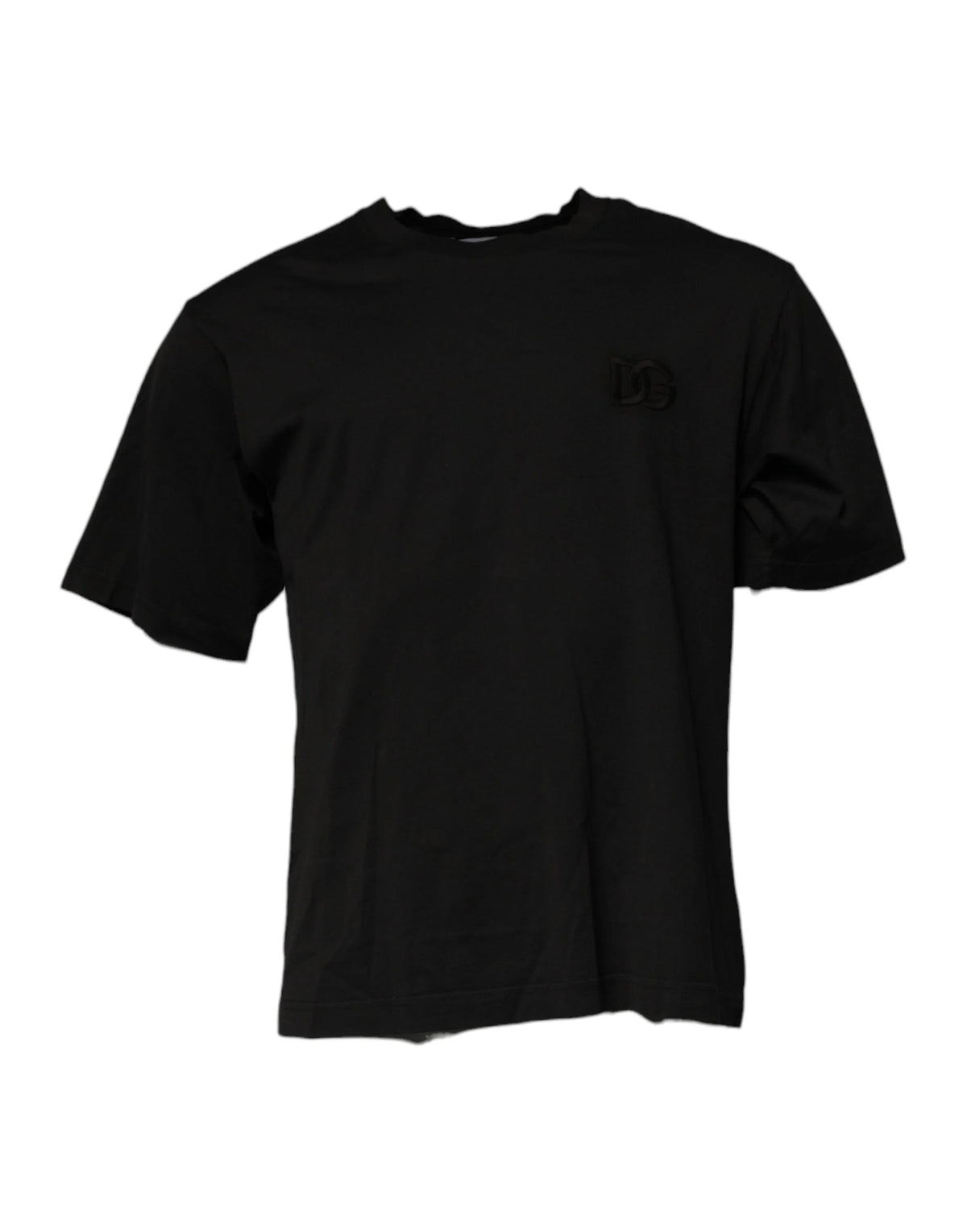 Dolce & Gabbana Black DG Logo Cotton Crew Neck T-shirt - IT48 | M - T-Shirts