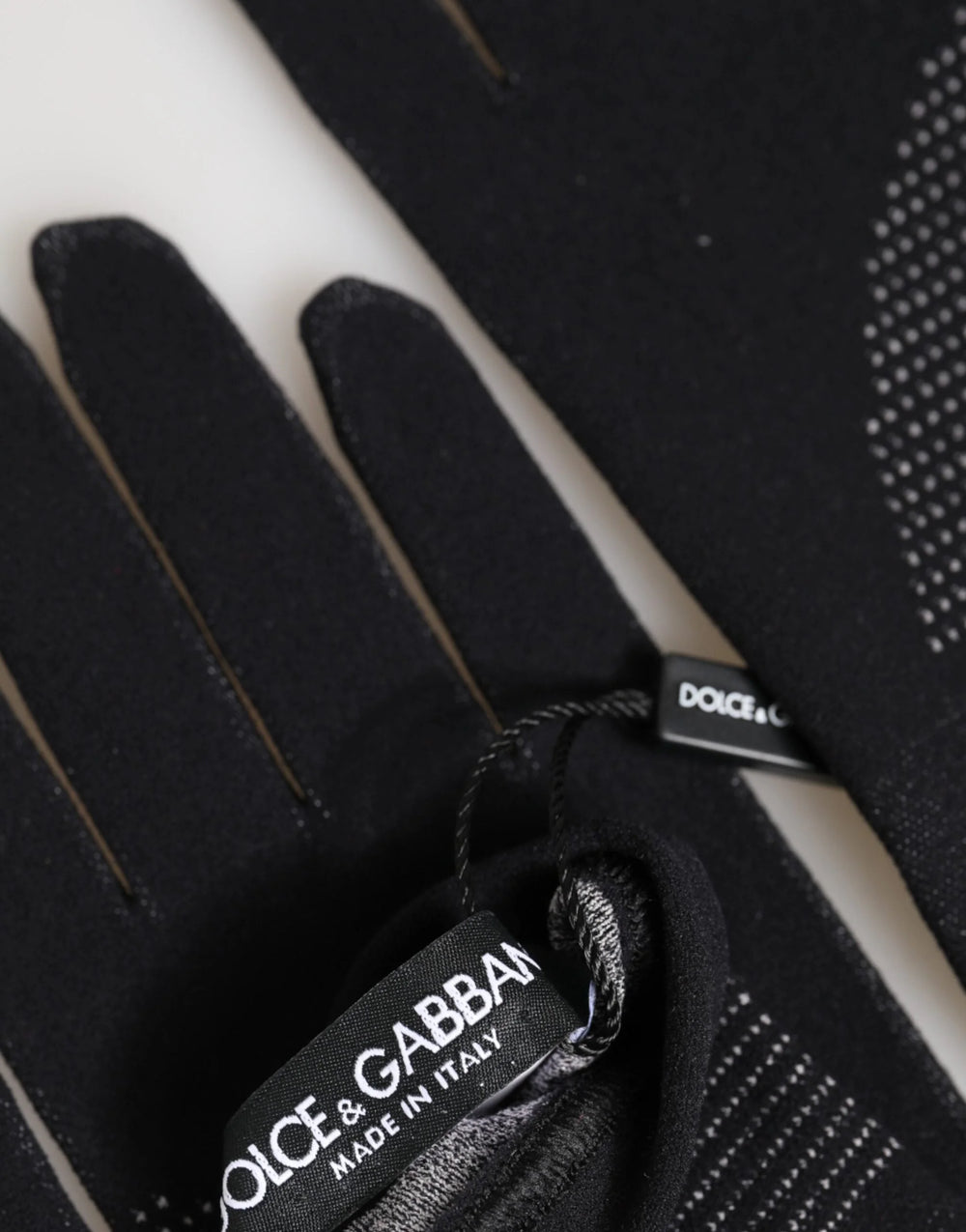 Dolce & Gabbana Black DG Logo Cotton Hands Mitten Men Gloves - 9|M