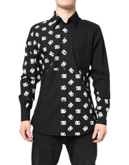 Dolce & Gabbana Black DG Logo Cotton MARTINI Dress Shirt - IT44 | 3XL - Shirts