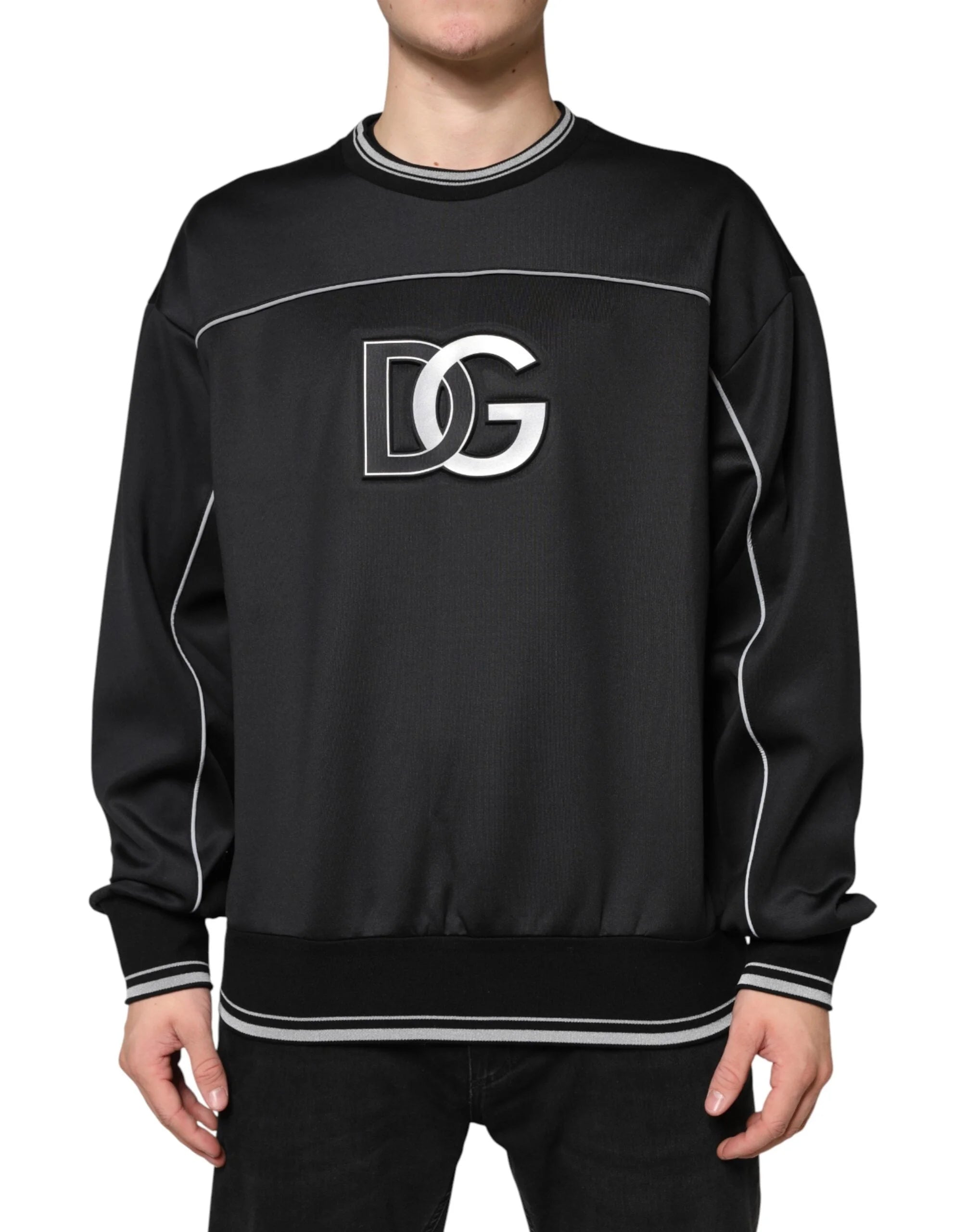 Dolce & Gabbana Black DG Logo Crew Neck Sweatshirt Sweater - IT52 | XL