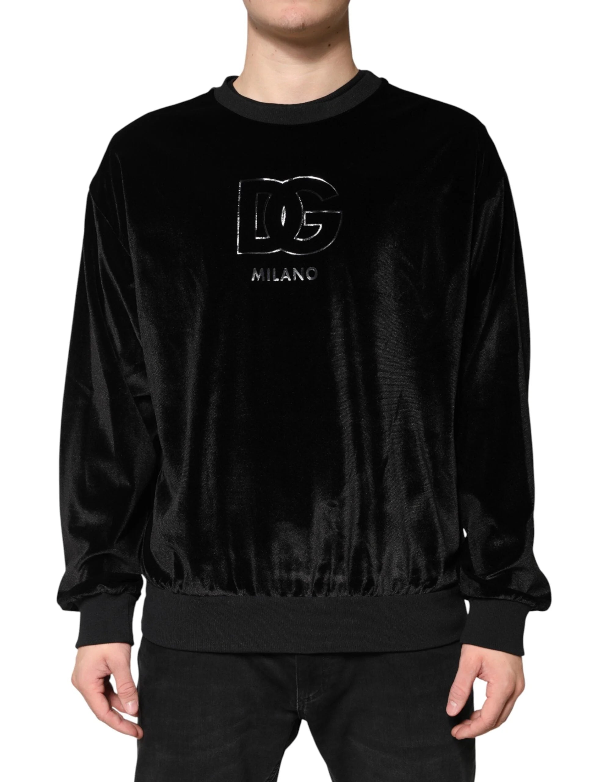 Dolce & Gabbana Black DG Logo Crew Neck Sweatshirt Sweater - IT54 | XL