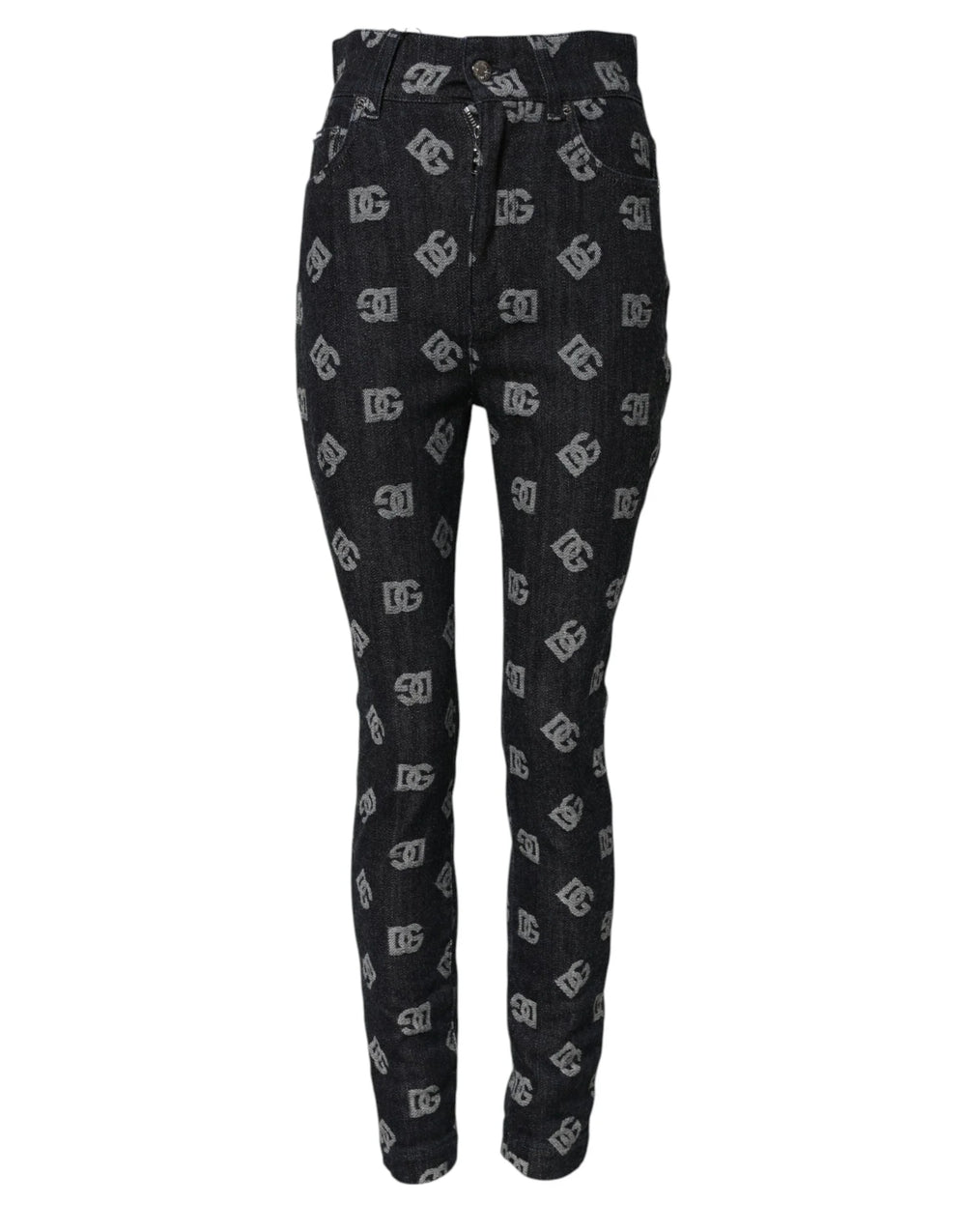 Dolce & Gabbana Black DG Logo High Waist Skinny Denim Jeans - IT40|S - Jeans