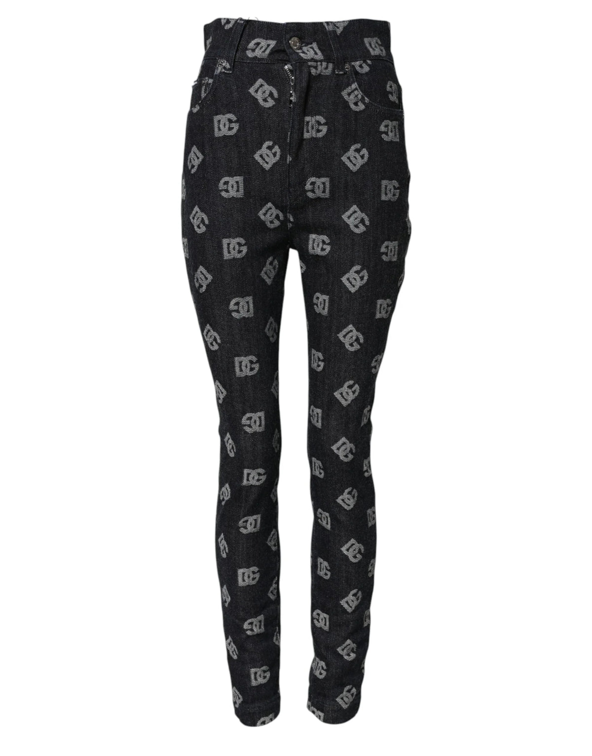 Dolce & Gabbana Black DG Logo High Waist Skinny Denim Jeans - IT40|S - Jeans
