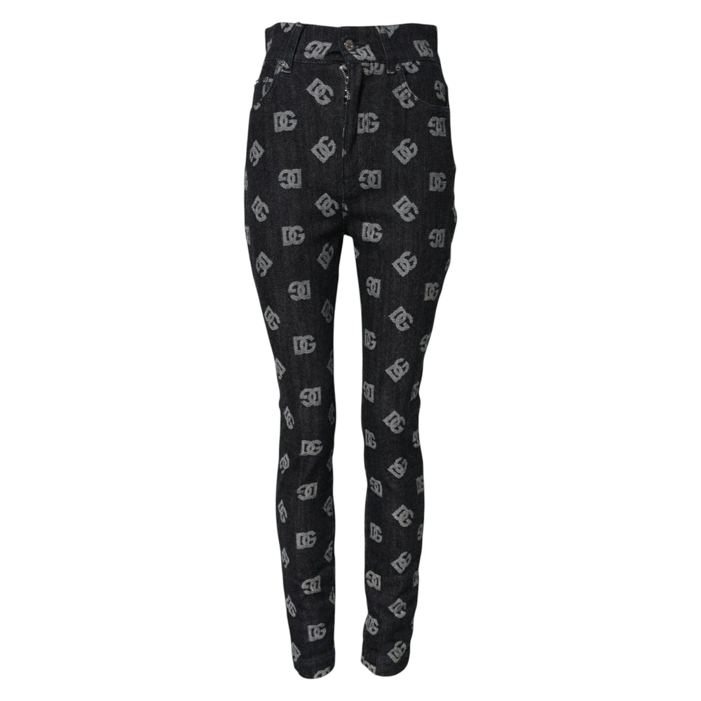 Dolce & Gabbana Black DG Logo High Waist Skinny Denim Jeans - IT40|S - Jeans