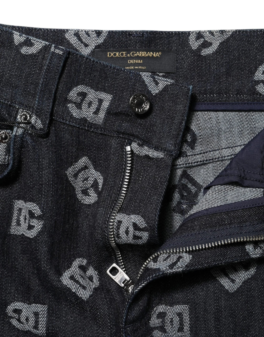 Dolce & Gabbana Black DG Logo High Waist Skinny Denim Jeans - IT40|S - Jeans