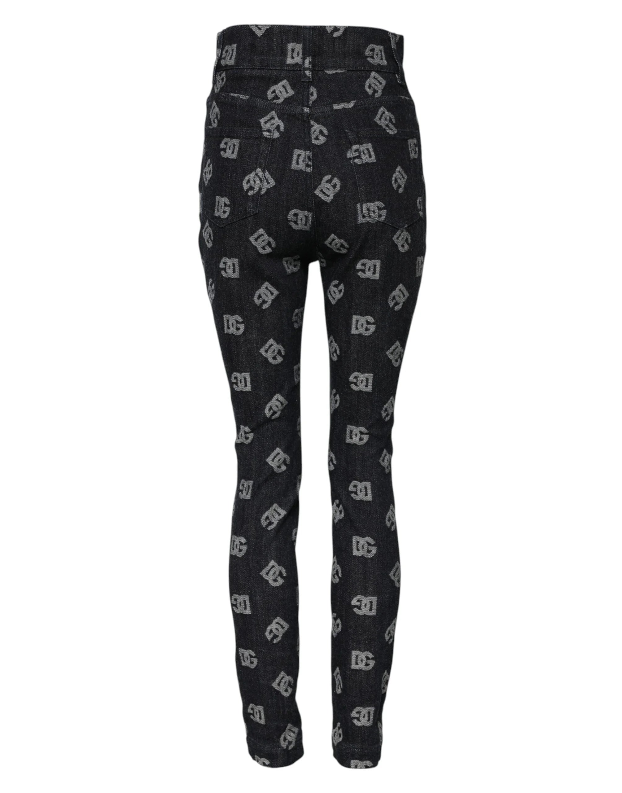 Dolce & Gabbana Black DG Logo High Waist Skinny Denim Jeans - IT40|S - Jeans