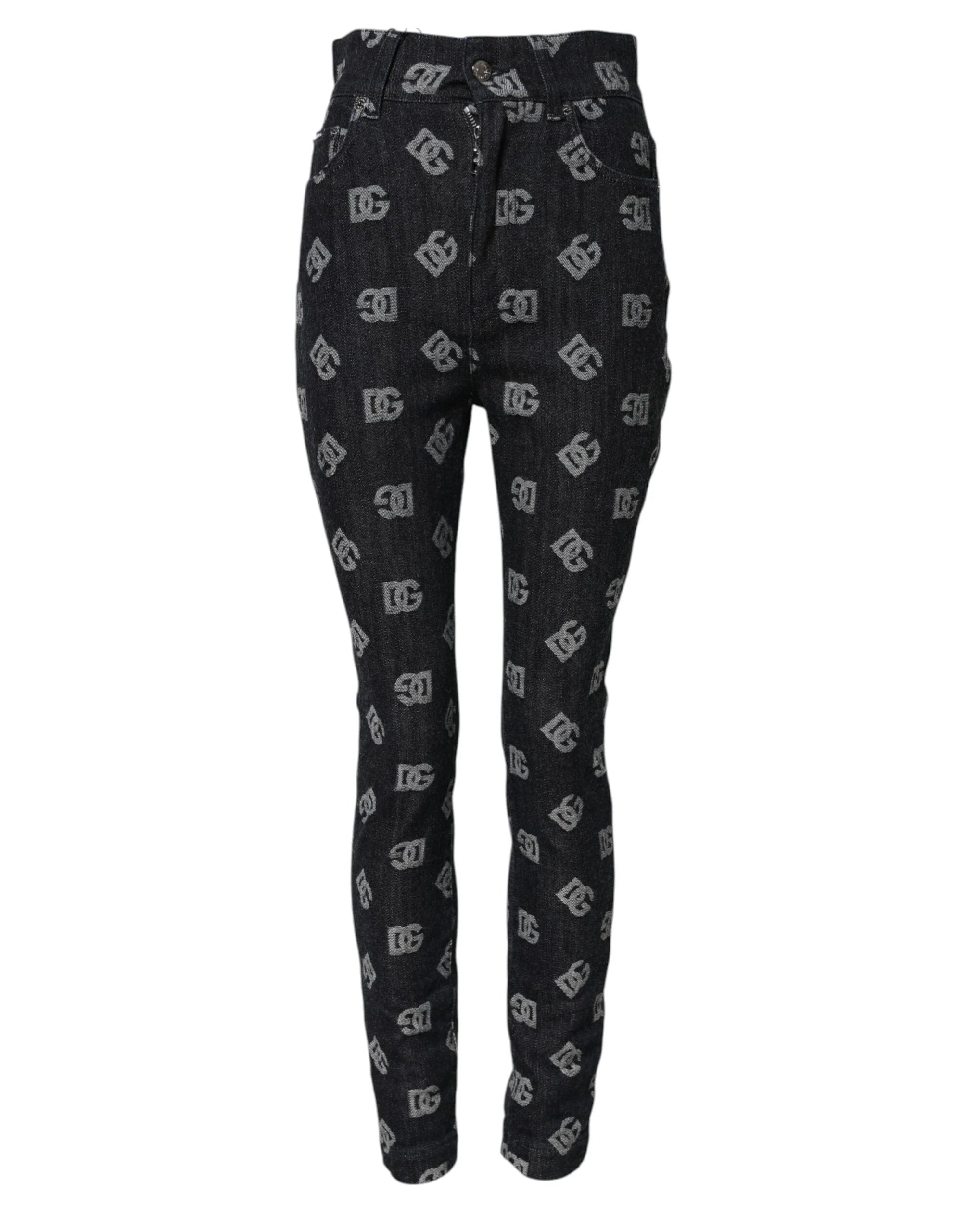 Dolce & Gabbana Black DG Logo High Waist Skinny Denim Jeans - IT40|S