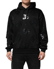 Dolce & Gabbana Black DG Logo Hoodie Metallic Print Sweater - IT54 | XL - Hoodies