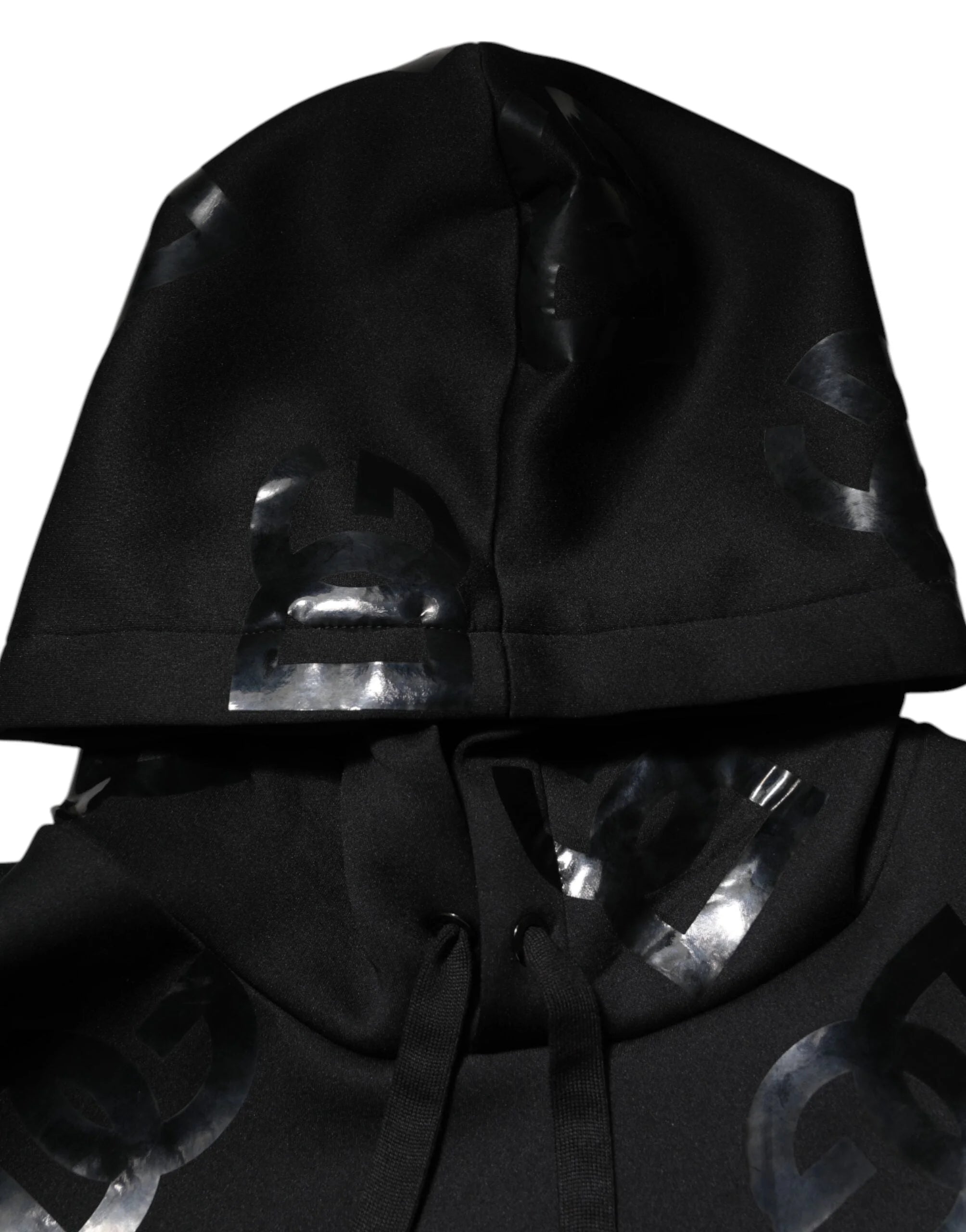Dolce & Gabbana Black DG Logo Hoodie Metallic Print Sweater - IT54 | XL - Hoodies