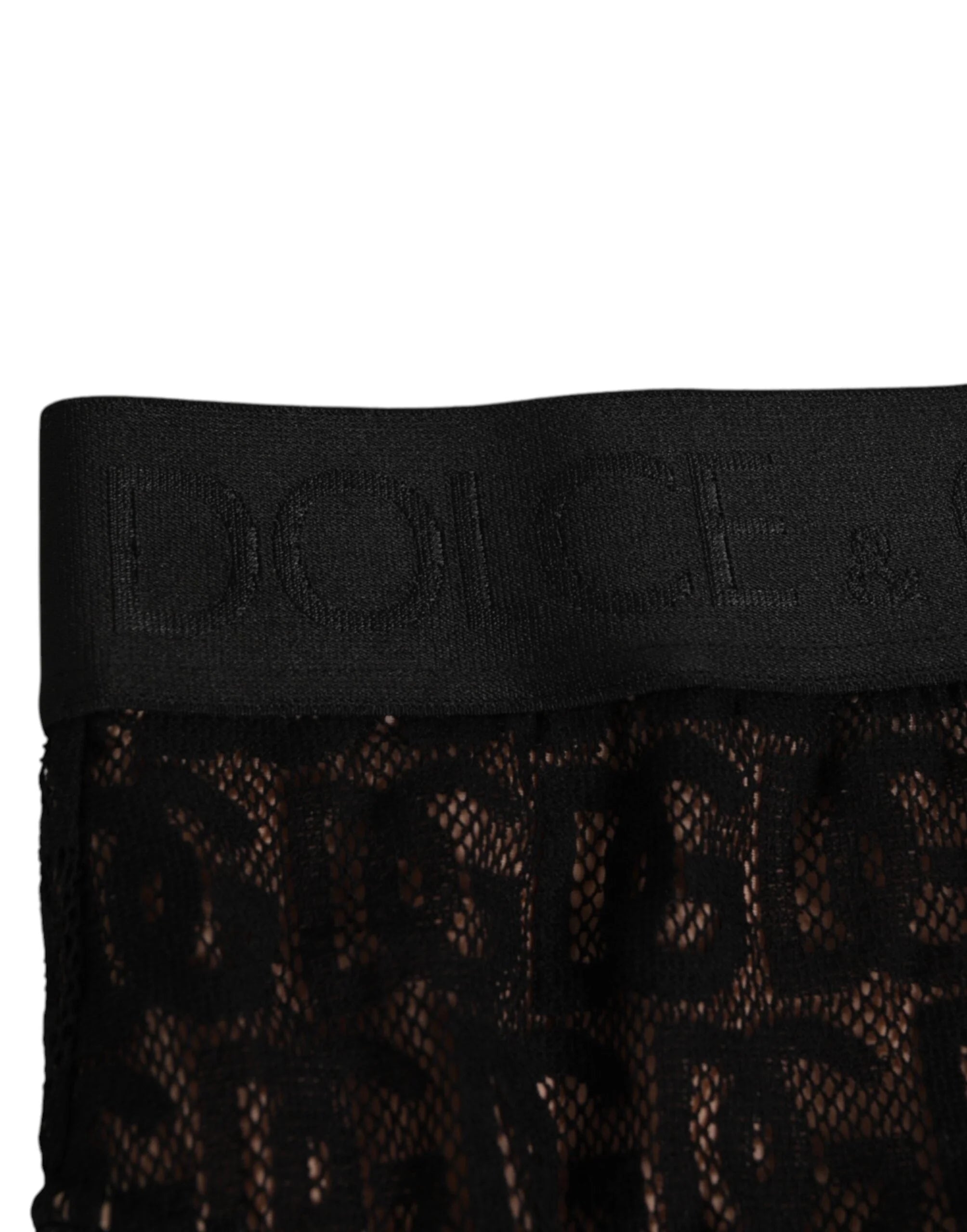 Dolce & Gabbana Black DG Logo Lace High Brief Panty Underwear - IT2 | S - Briefs