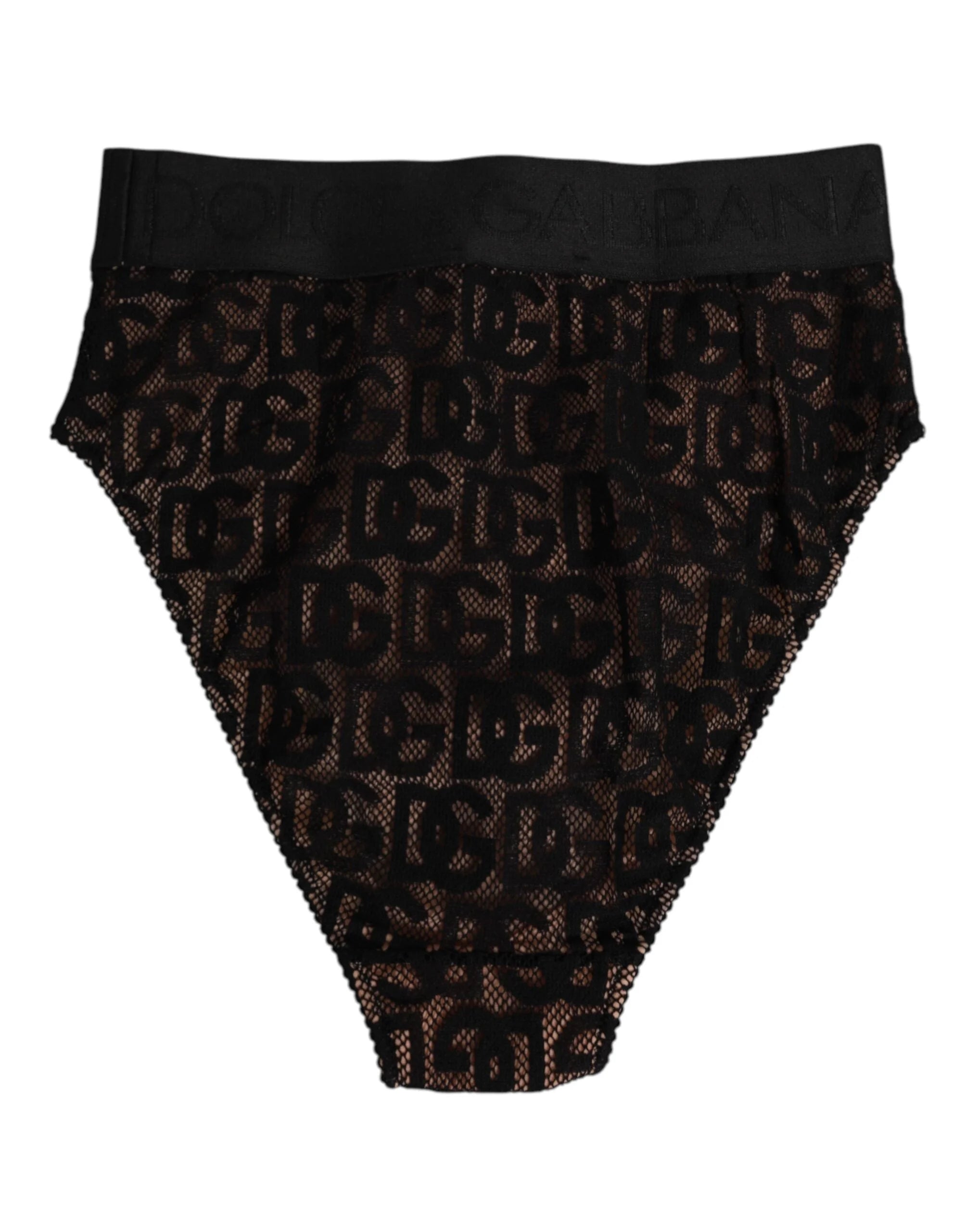 Dolce & Gabbana Black DG Logo Lace High Brief Panty Underwear - IT2 | S - Briefs