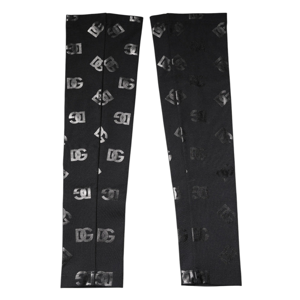 Dolce & Gabbana Black DG Logo Monogram Wool Stretch Arm Sleeves - Arm Warmers & Sleeves