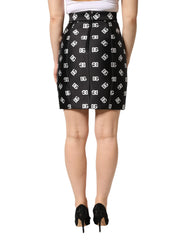 Dolce & Gabbana Black Dg Logo Pencil Cut High Waist Mini Skirt - IT40|S