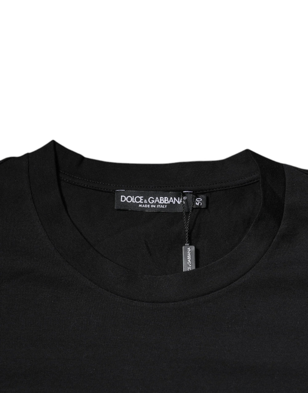 Dolce & Gabbana Black DG Logo Print Cotton Crew Neck T-shirt - IT50 | L - T-Shirts