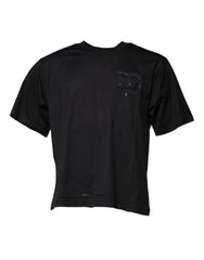 Dolce & Gabbana Black DG Logo Print Cotton Crew Neck T-shirt - IT50 | L - T-Shirts