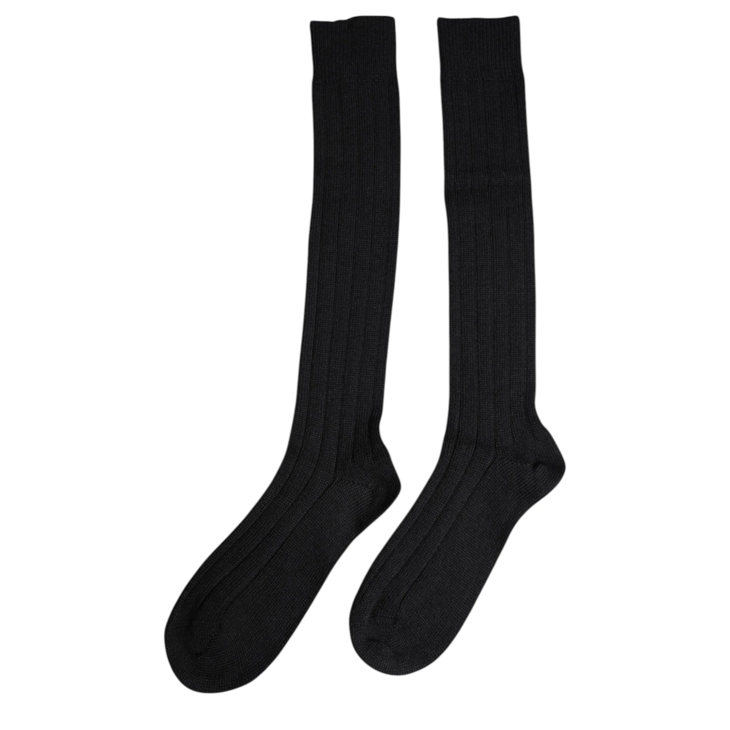 Dolce & Gabbana Black DG Logo Print Over The Calf Socks - M - Crew Socks