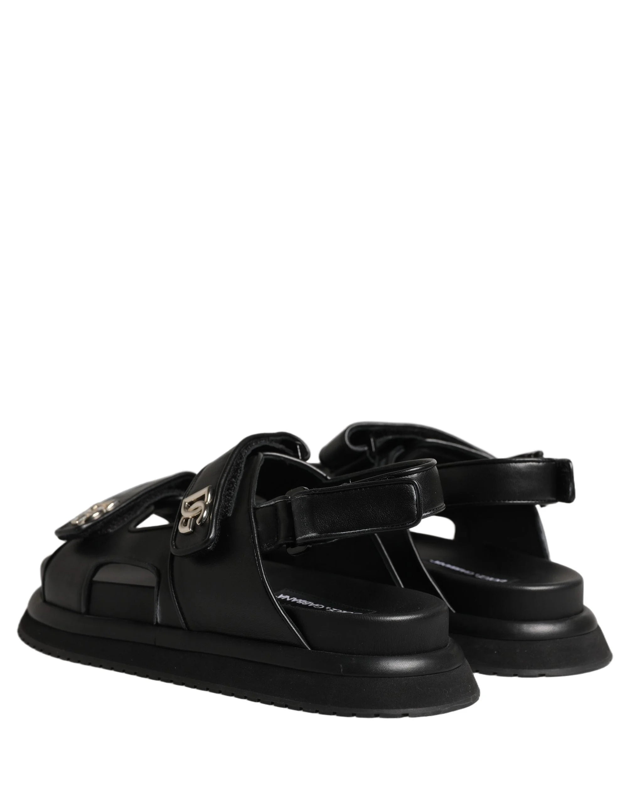 Dolce & Gabbana Black DG Logo Sandals Flats Slippers Shoes - EU43/US10