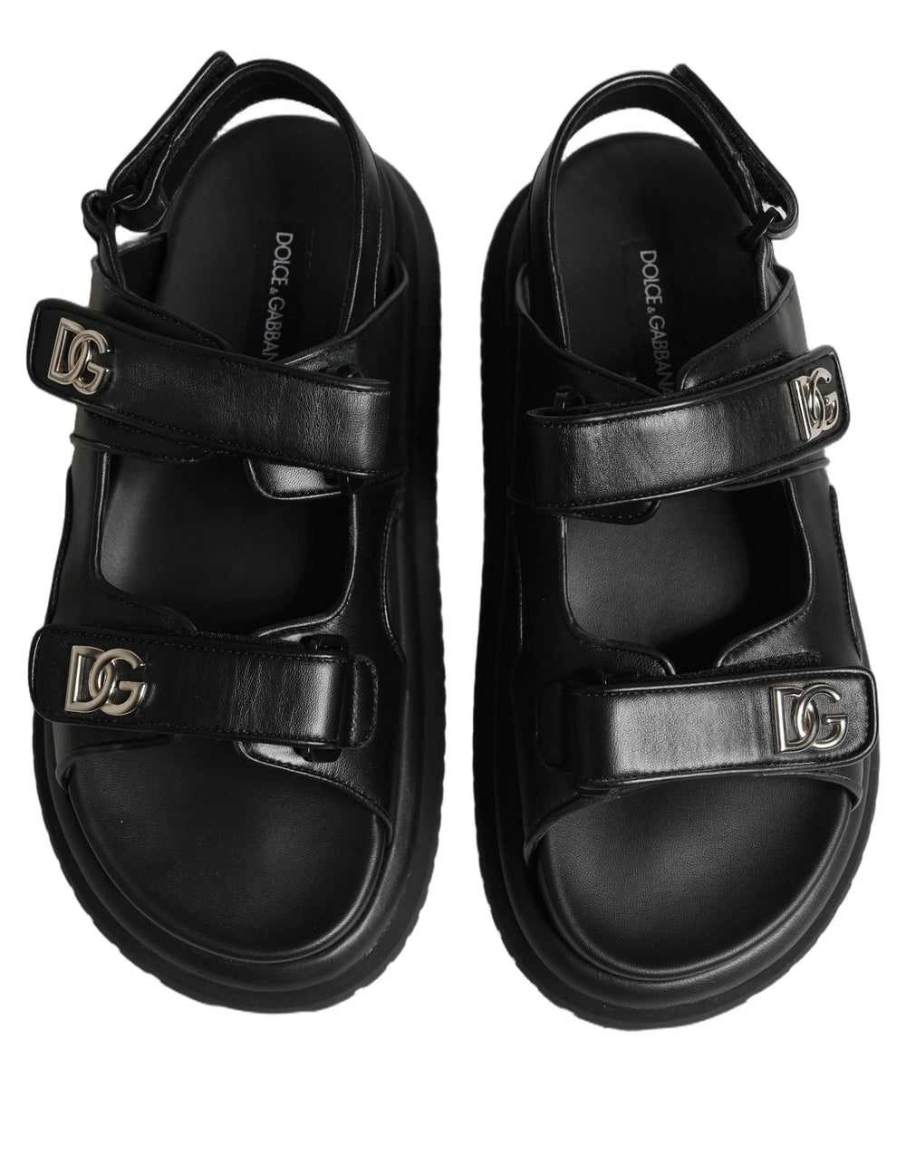 Dolce & Gabbana Black DG Logo Sandals Flats Slippers Shoes - EU43/US10