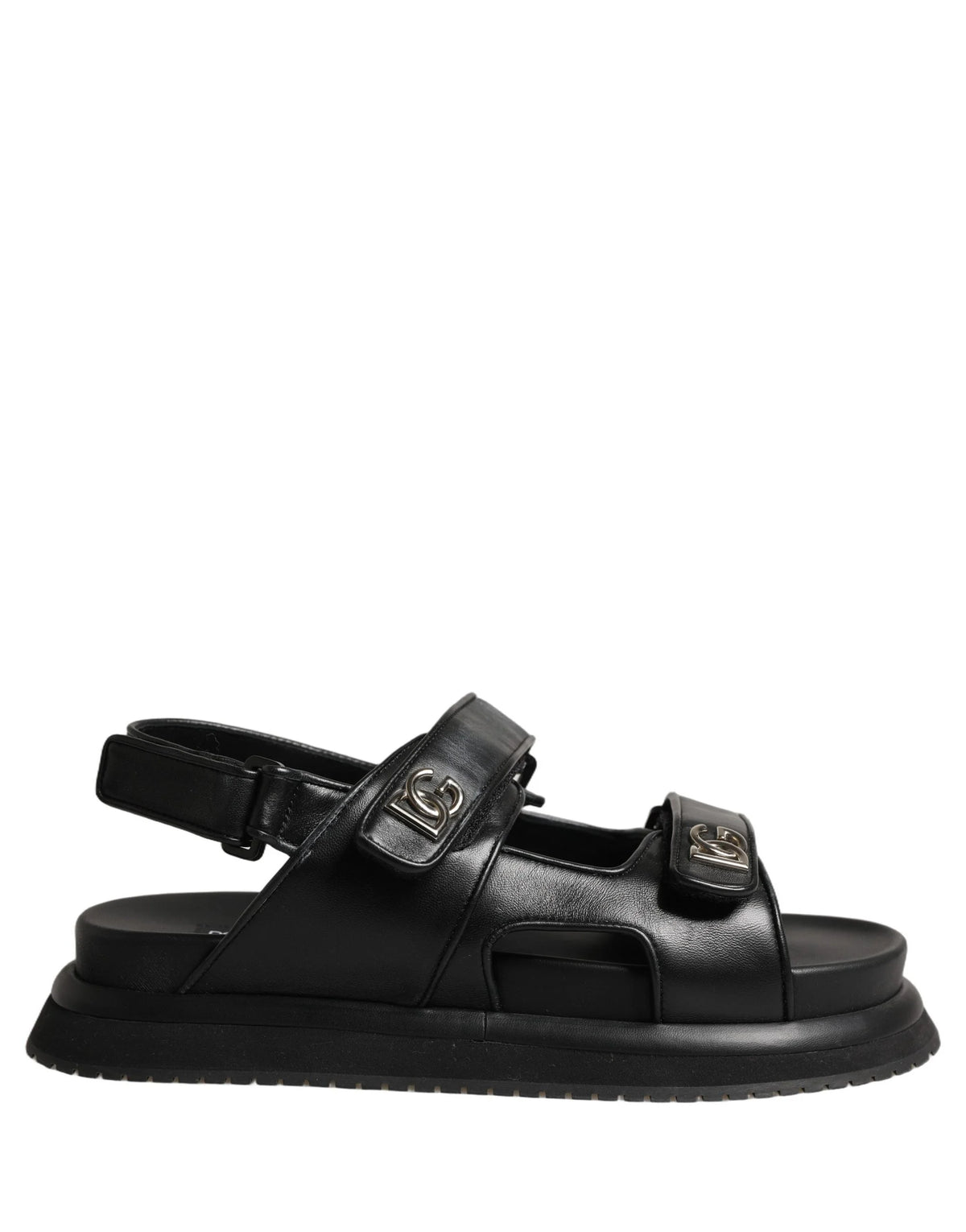 Dolce & Gabbana Black DG Logo Sandals Flats Slippers Shoes - EU43/US10