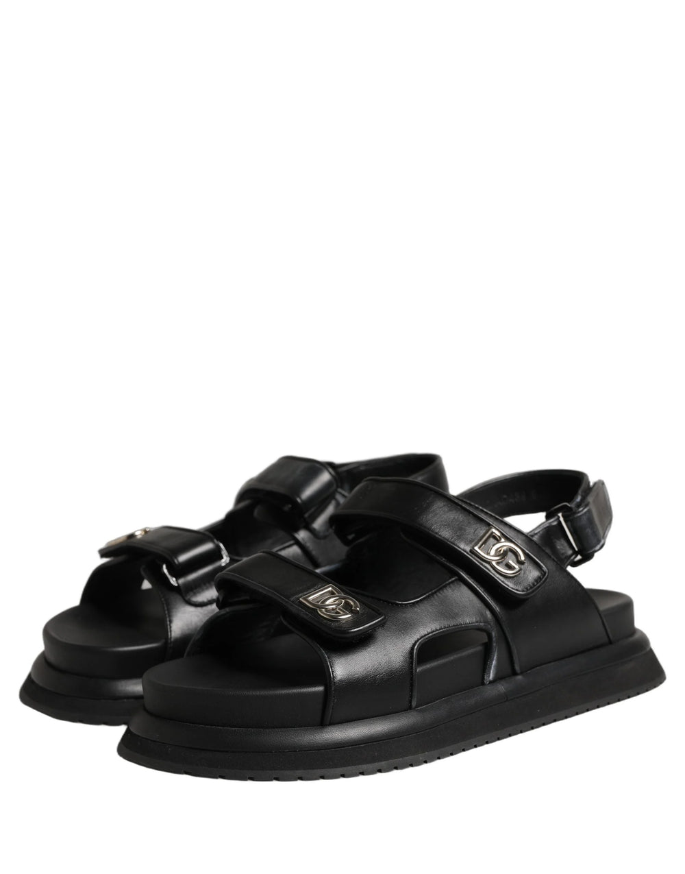 Dolce & Gabbana Black DG Logo Sandals Flats Slippers Shoes - EU43/US10