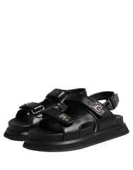 Dolce & Gabbana Black DG Logo Sandals Flats Slippers Shoes - EU43/US10