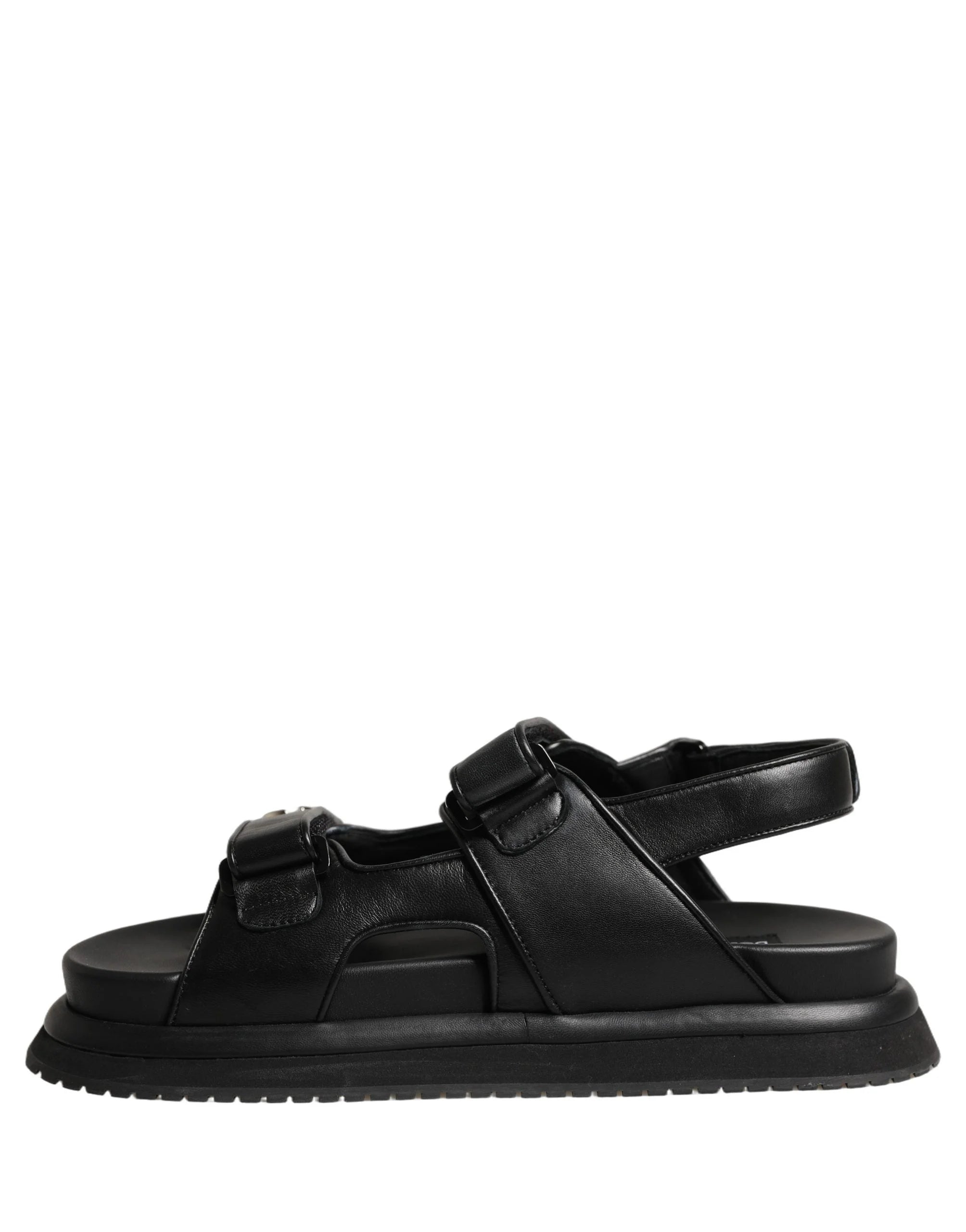 Dolce & Gabbana Black DG Logo Sandals Flats Slippers Shoes - EU43/US10