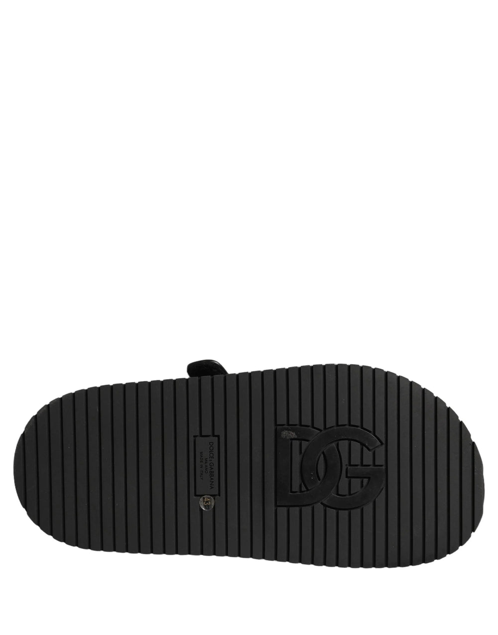 Dolce & Gabbana Black DG Logo Sandals Flats Slippers Shoes - EU43/US10