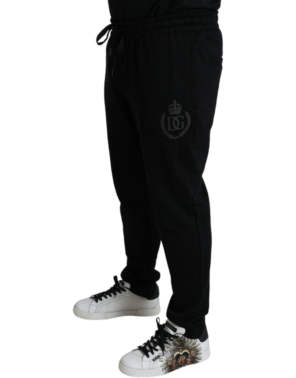 Dolce & Gabbana Black DG Logo Skinny Jogger Sweatpants Pants - Joggers