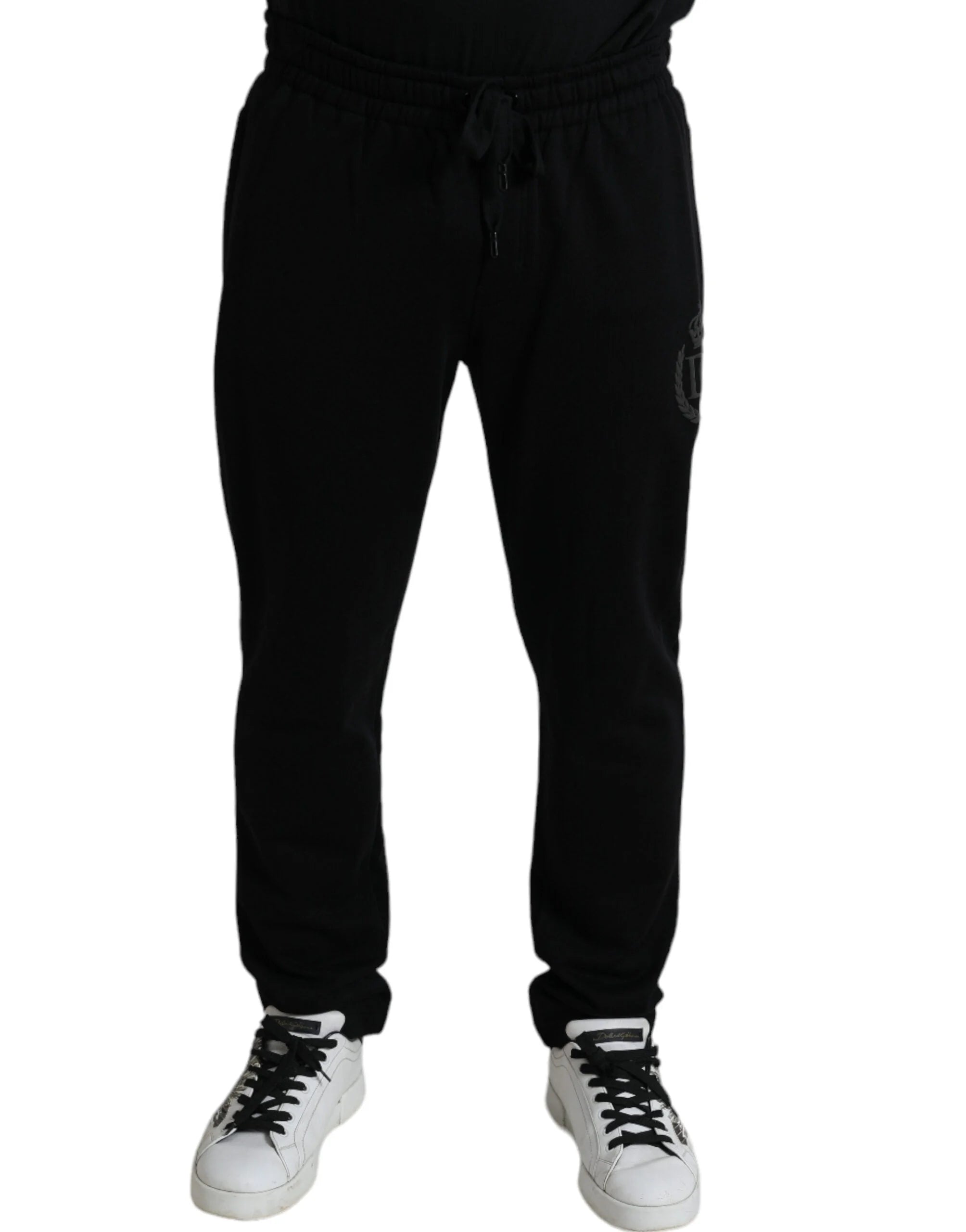 Dolce & Gabbana Black DG Logo Skinny Jogger Sweatpants Pants - Joggers