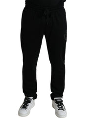 Dolce & Gabbana Black DG Logo Skinny Jogger Sweatpants Pants - Joggers