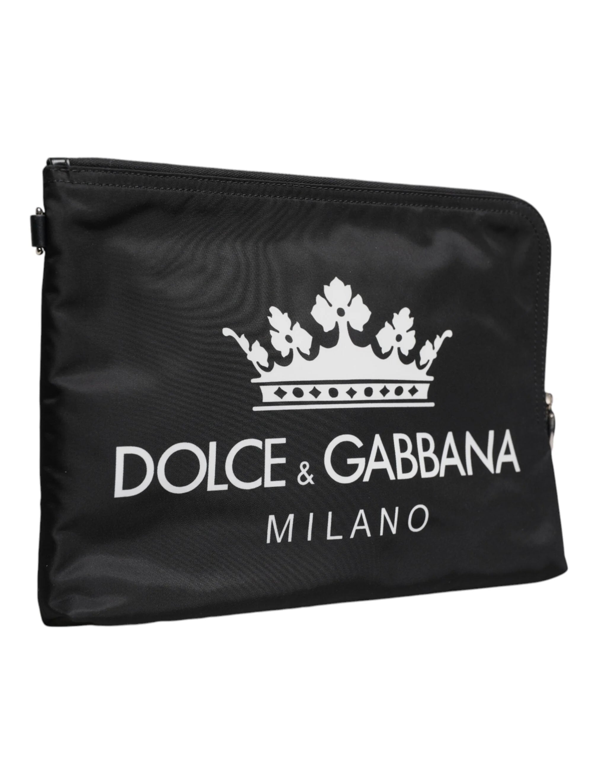 Dolce & Gabbana Black DG Milano Print Nylon Pouch Clutch Bag - Clutch Bags