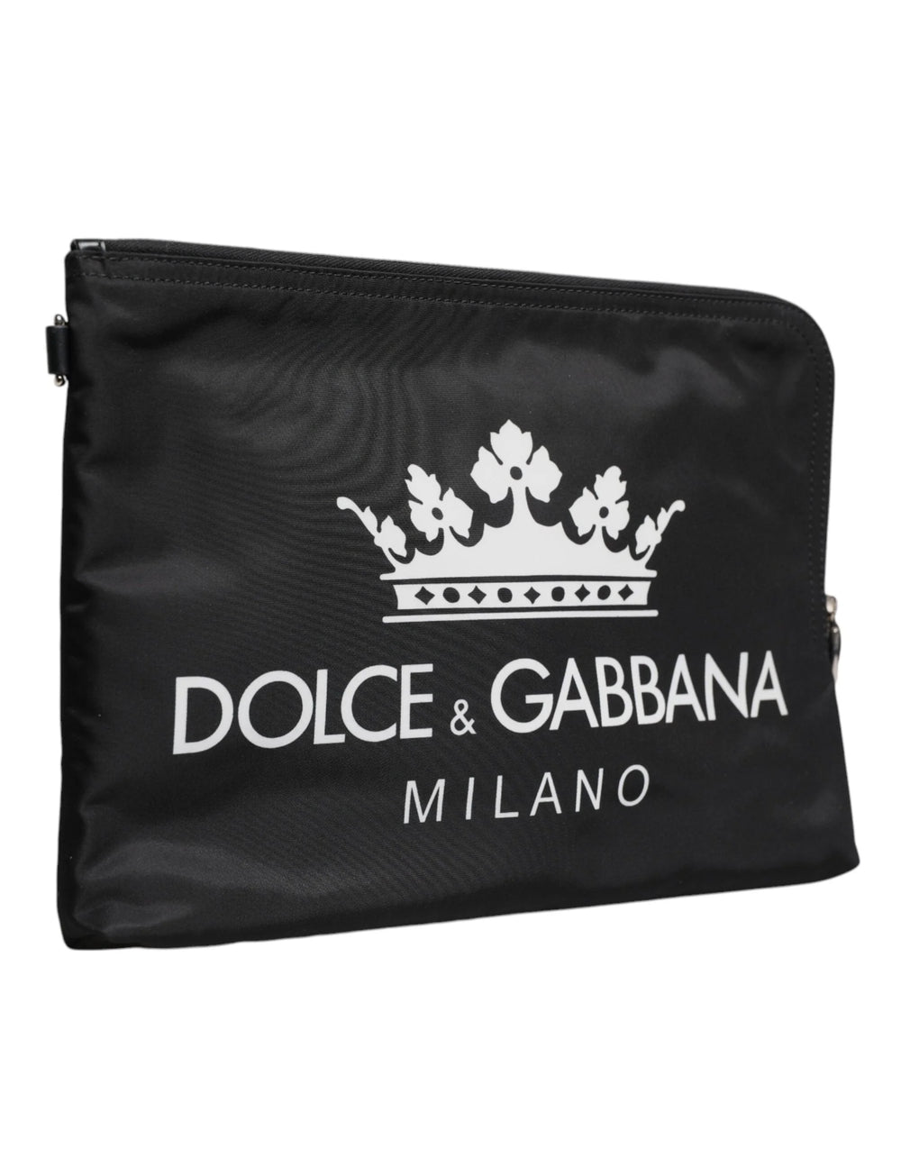 Dolce & Gabbana Black DG Milano Print Nylon Pouch Clutch Bag - Clutch Bags