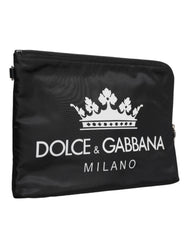 Dolce & Gabbana Black DG Milano Print Nylon Pouch Clutch Bag - Clutch Bags