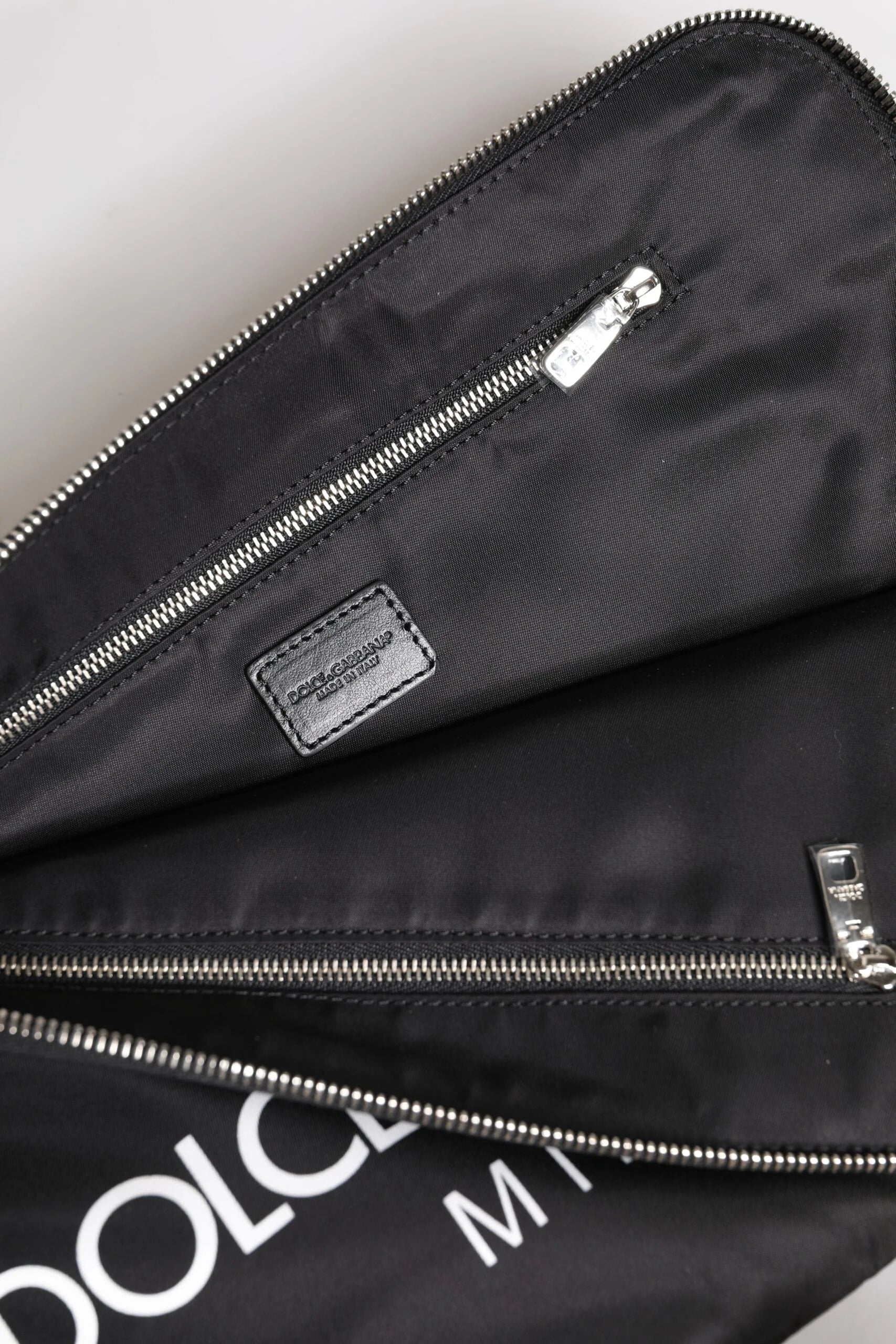 Dolce & Gabbana Black DG Milano Print Nylon Pouch Clutch Bag - Clutch Bags