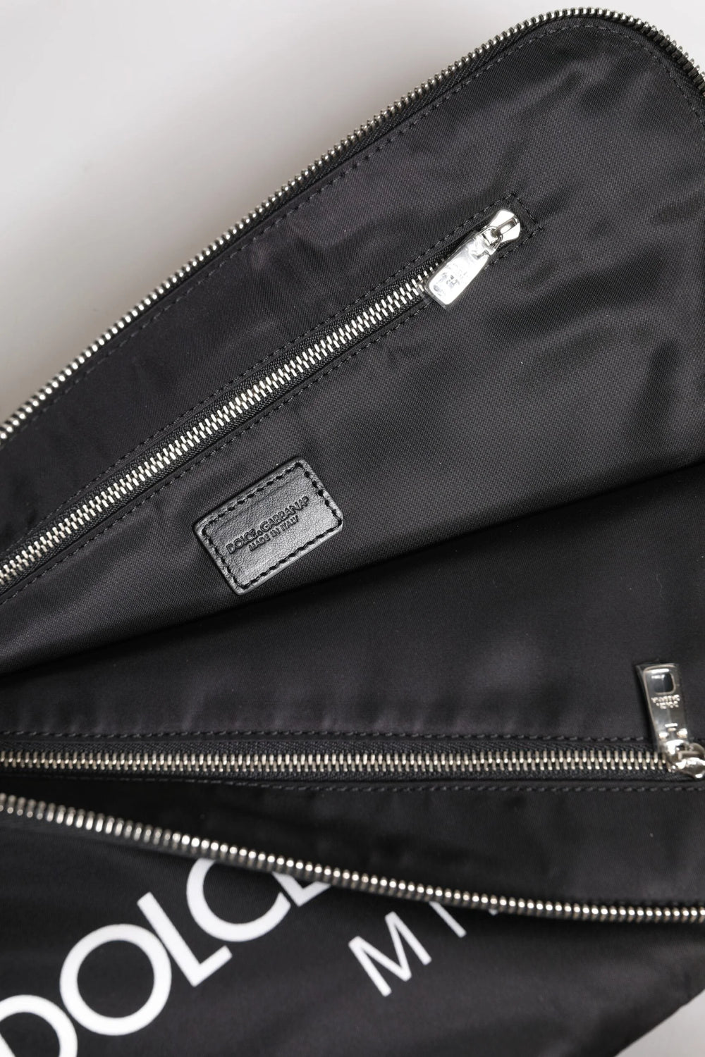 Dolce & Gabbana Black DG Milano Print Nylon Pouch Clutch Bag - Clutch Bags