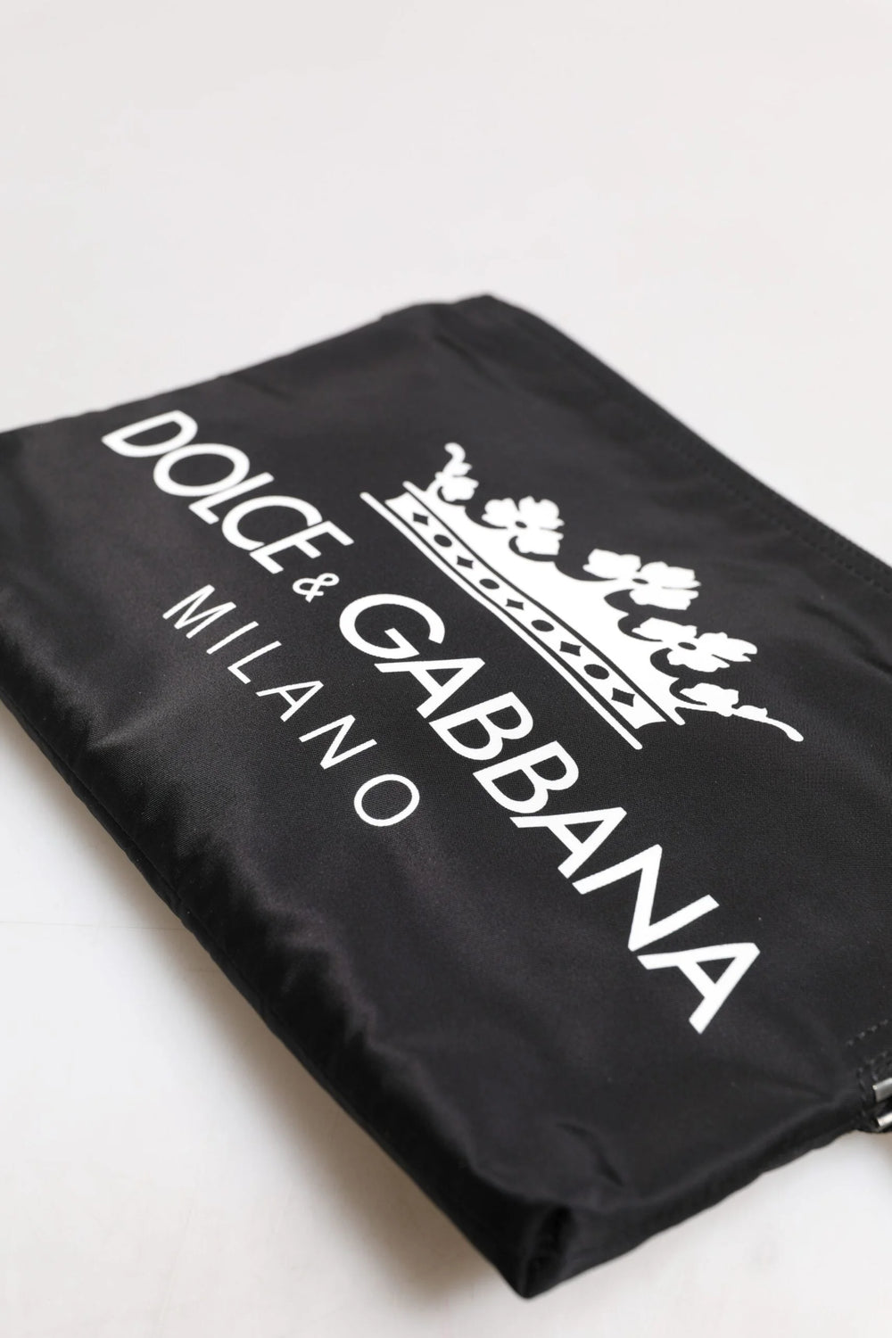 Dolce & Gabbana Black DG Milano Print Nylon Pouch Clutch Bag - Clutch Bags
