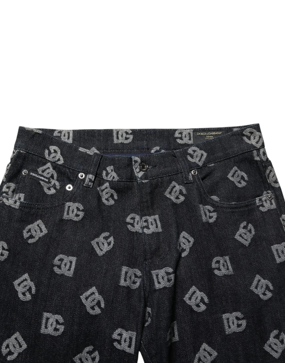 Dolce & Gabbana Black DG Monogram Cotton Skinny Denim Jeans - IT48 | M - Jeans