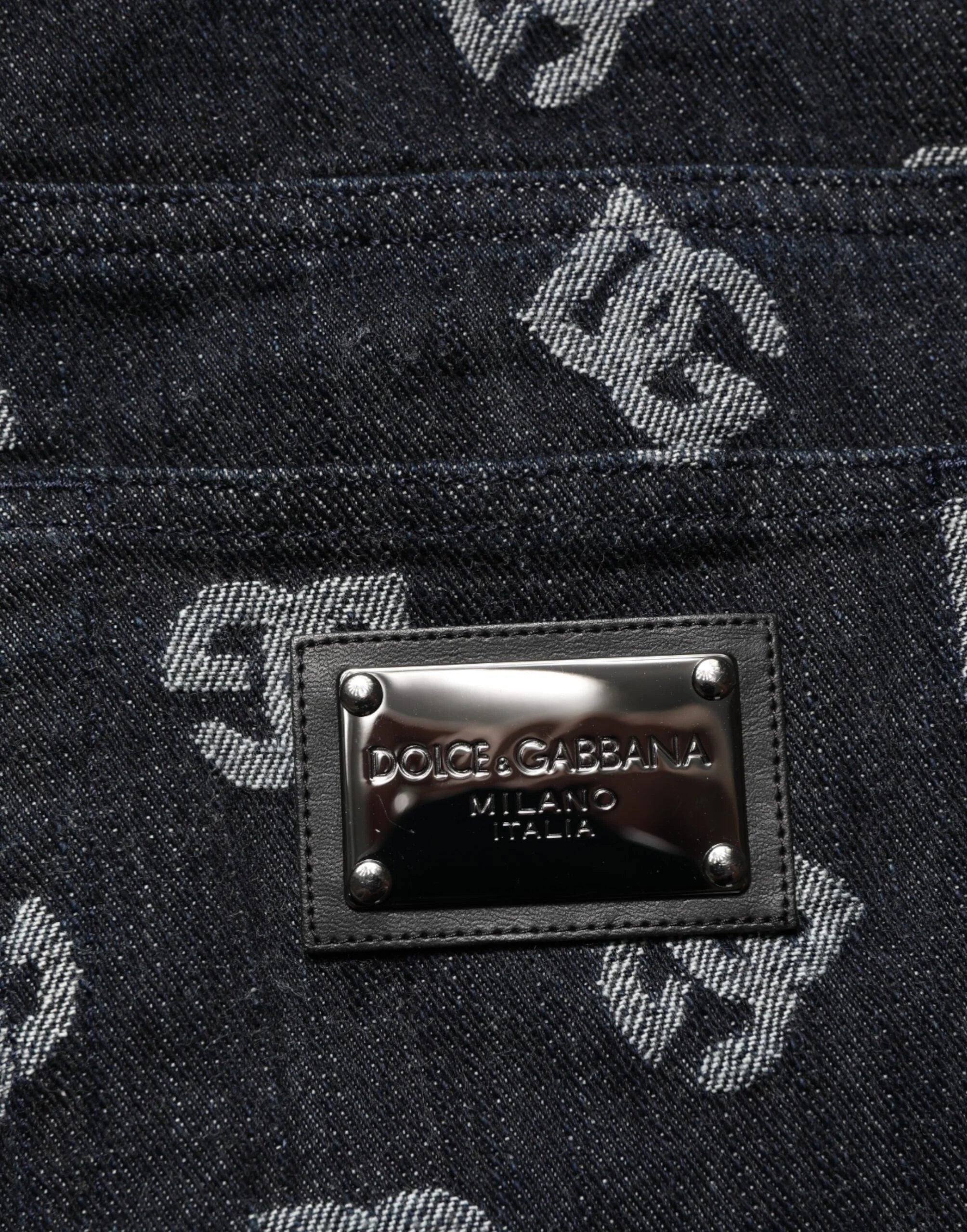Dolce & Gabbana Black DG Monogram Cotton Skinny Denim Jeans - IT48 | M - Jeans