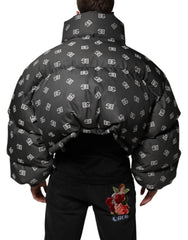 Dolce & Gabbana Black DG Monogram Full Zip Puffer Men Jacket - IT50 | L - Puffer Jackets