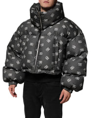 Dolce & Gabbana Black DG Monogram Full Zip Puffer Men Jacket - IT50 | L