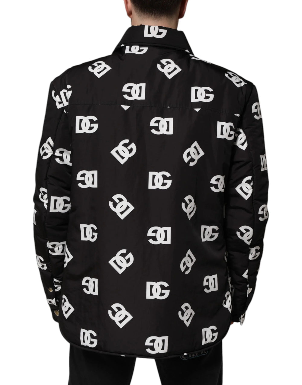 Dolce & Gabbana Black DG Monogram Nylon Windbreaker Jacket - Material: 100% Nylon / IT54 | XL - Windbreakers